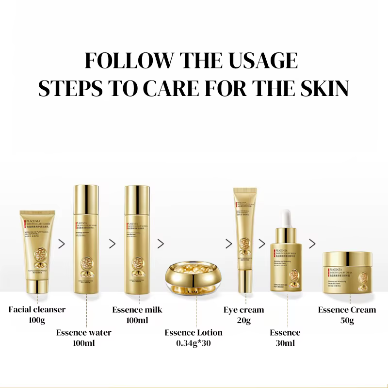 Placenta Soins de la peau Ensemble de sept pièces