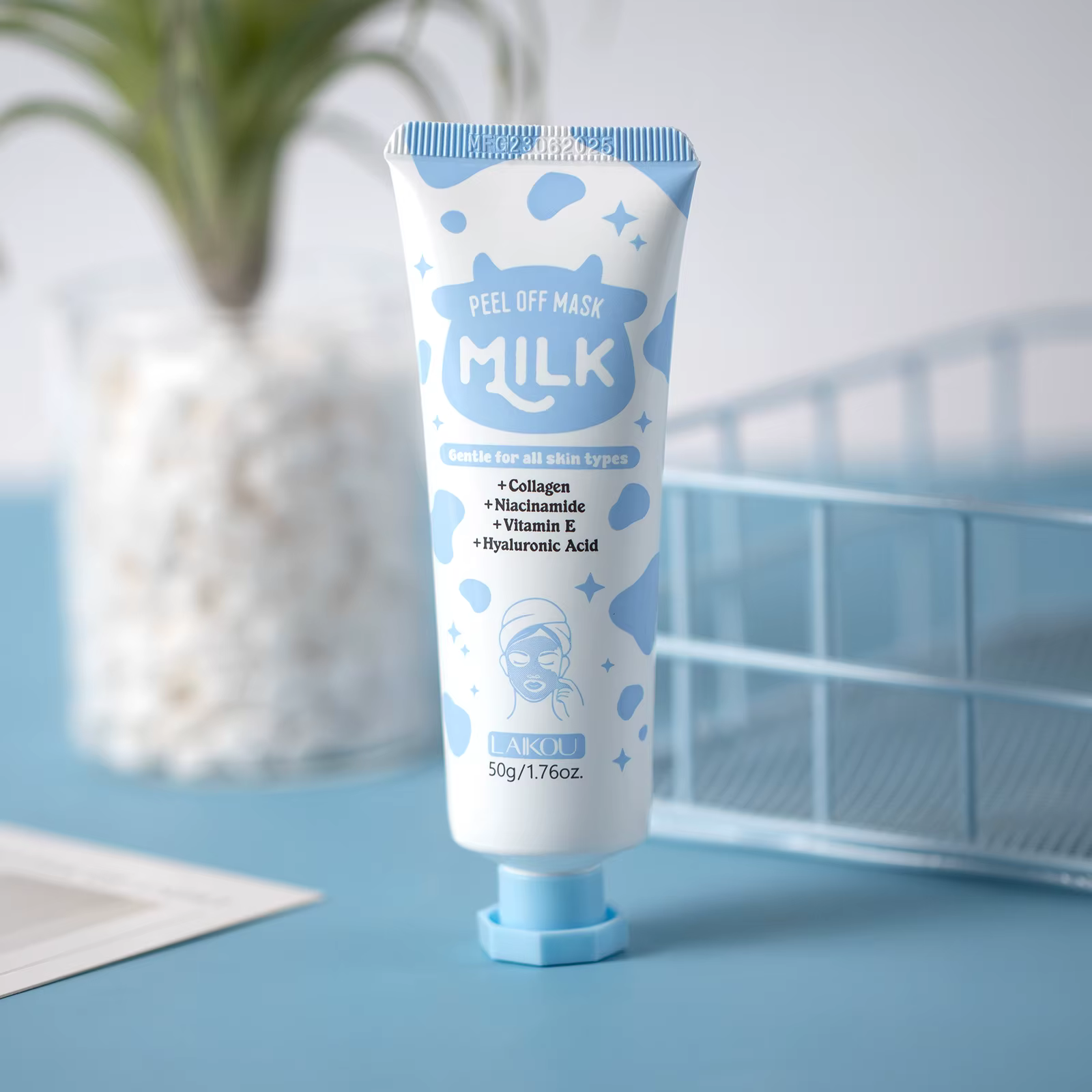 LAIKOU masque pelable au lait pour le traitement du visage nettoyage en profondeur élimination des points noirs raffermissement des pores éclaircissant