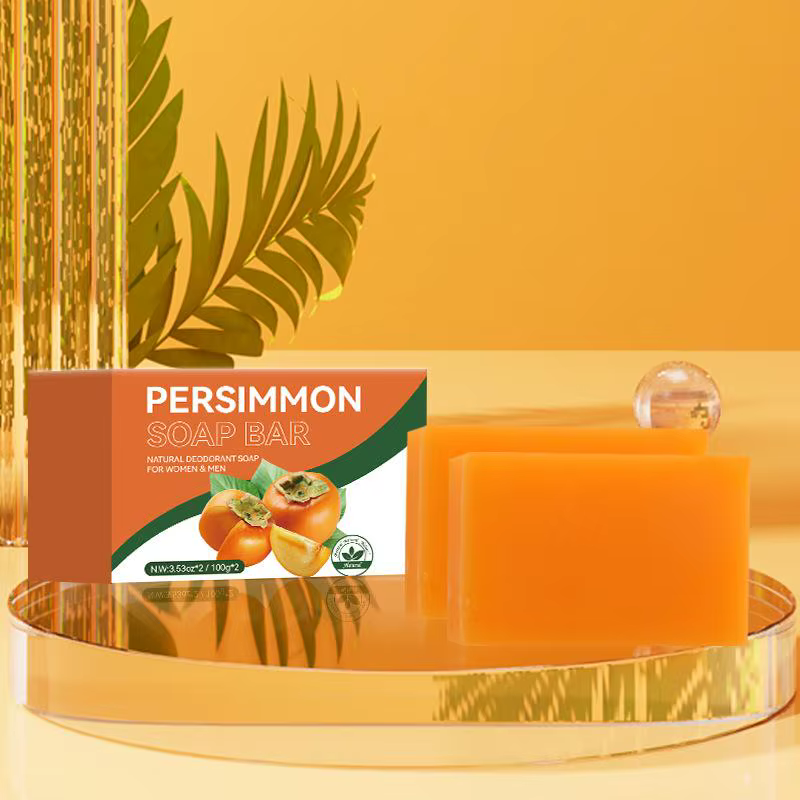 Savon Nettoyant au Kaki 100g/200g Soin Corps et Visage Exfoliant