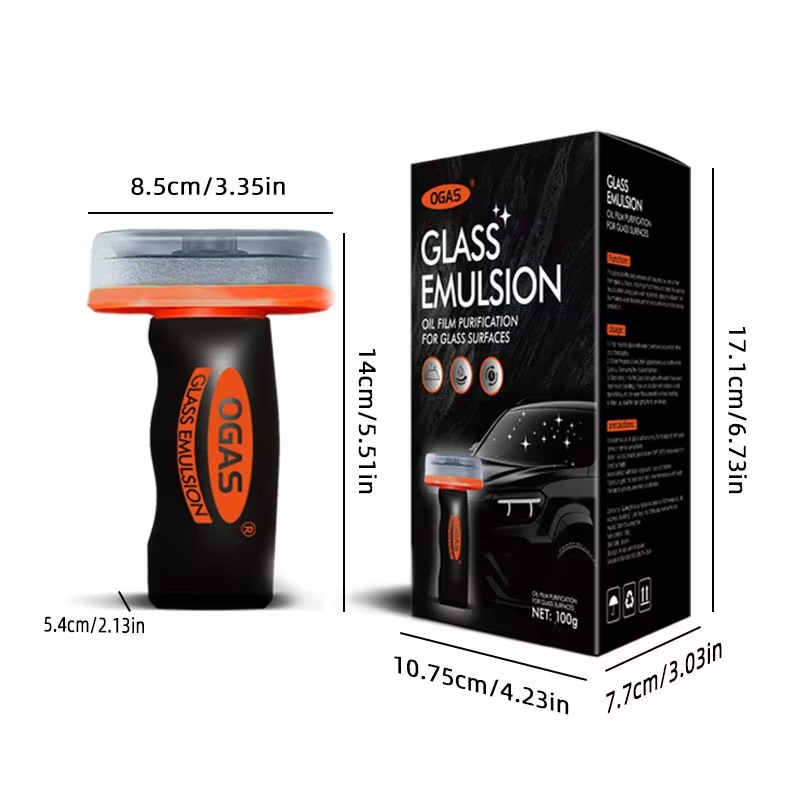 OGAS 100g Nettoyant Puissant pour Vitres de Voiture, Éliminateur de Film Huileux pour Pare-Brise Avant, Rétroviseur et Vitres Latérales, Détachant et Entretien