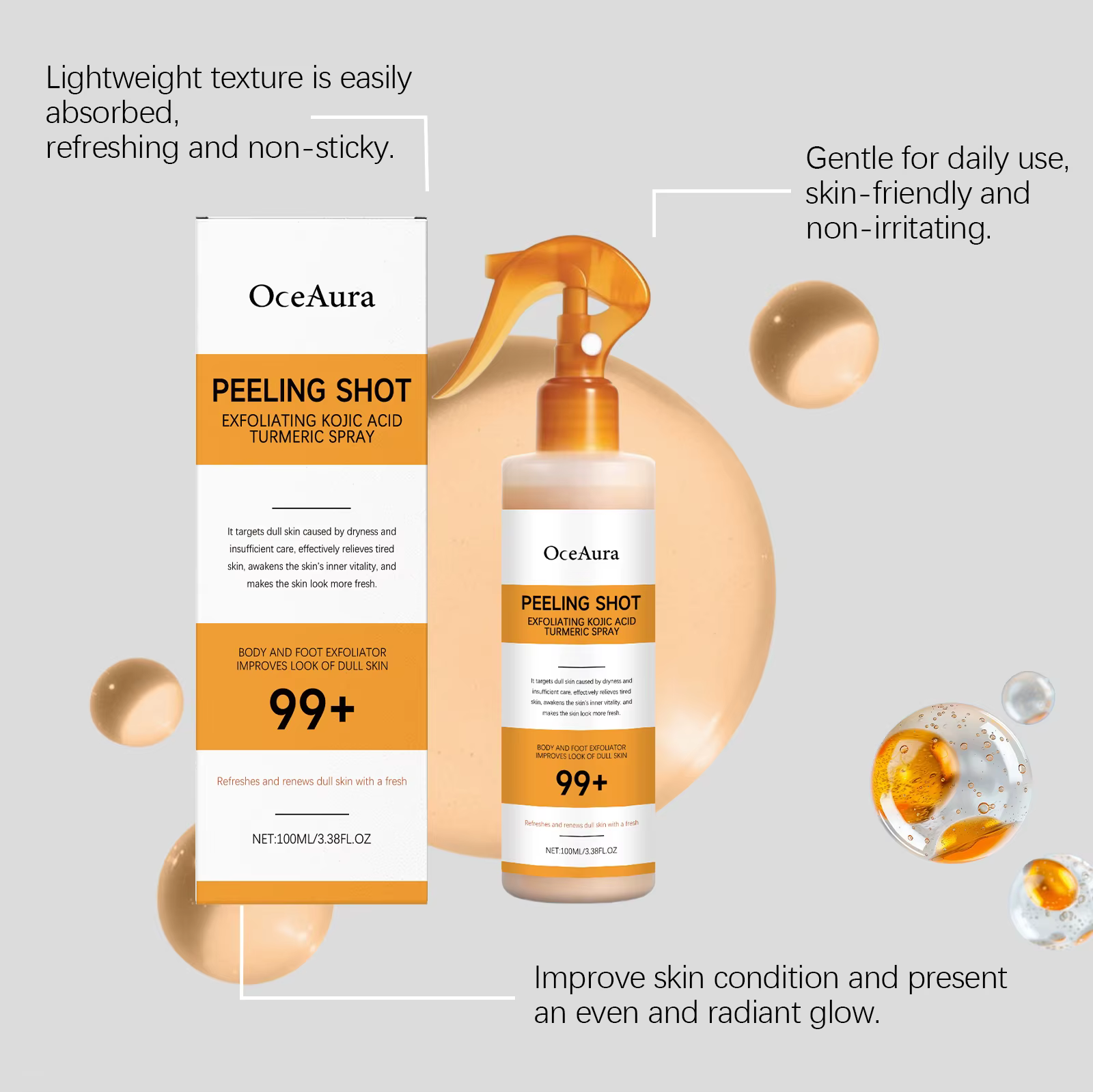 Spray et sérum à l'acide kojique et au curcuma