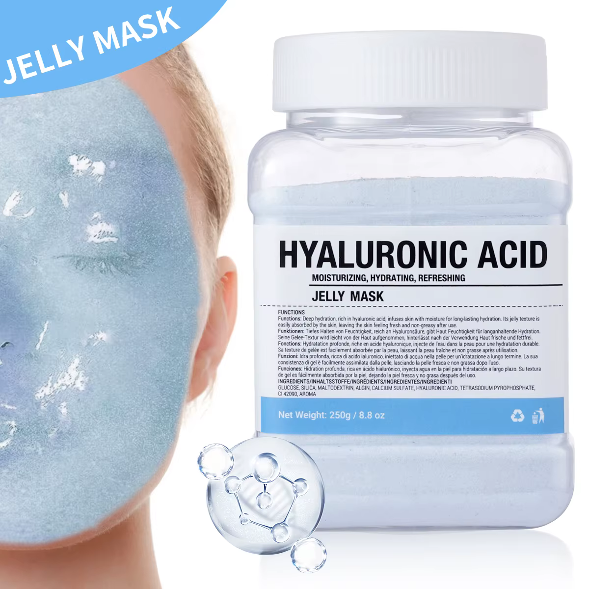 Masque en gelée pour le visage à la rose