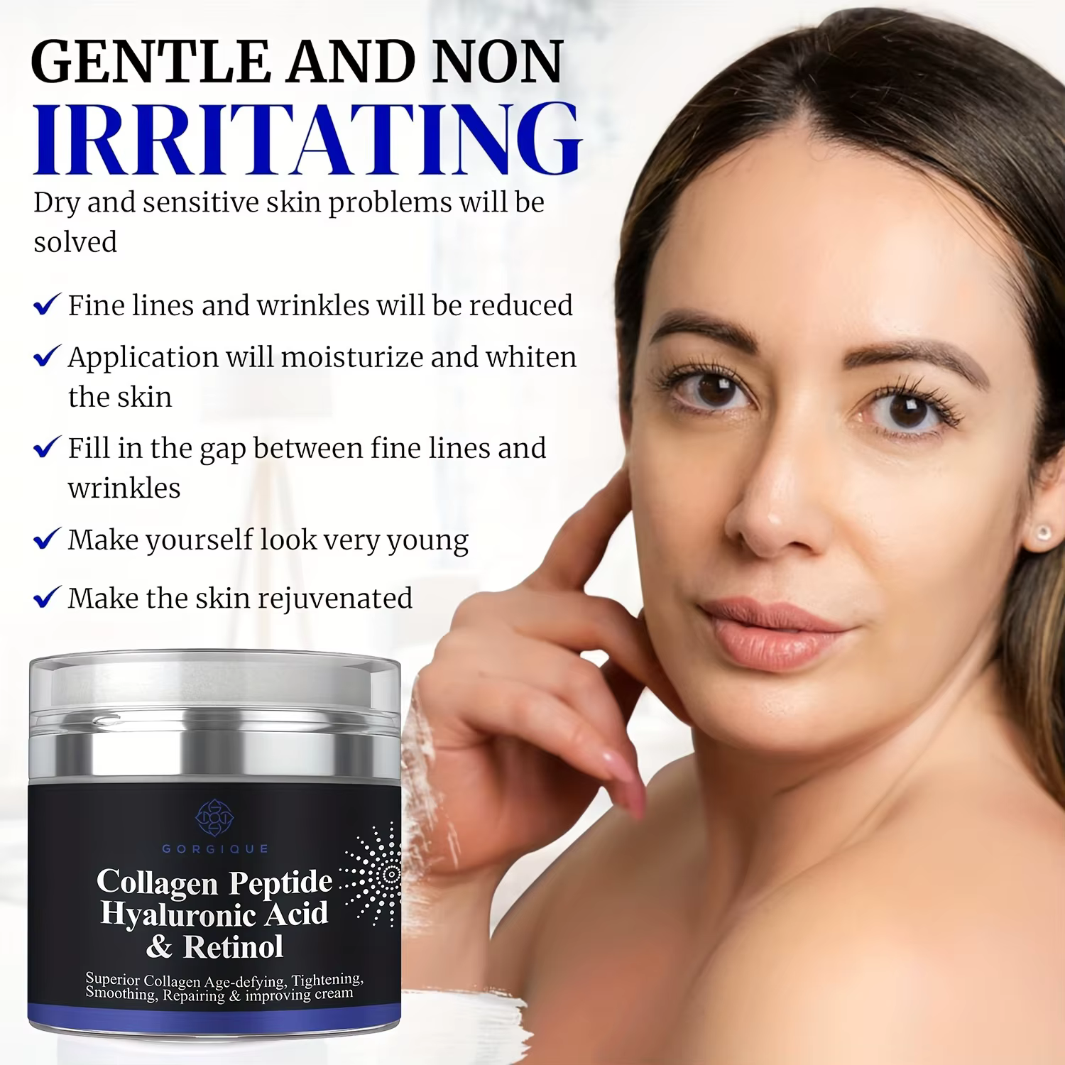 Crème peptidique au collagène