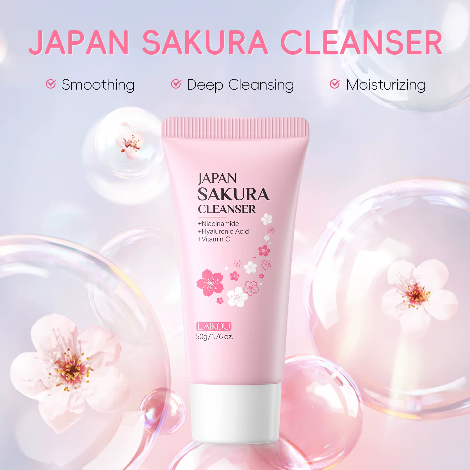 LAIKOU Japon Sakura Nettoyant pour le visage Contrôle de l'huile