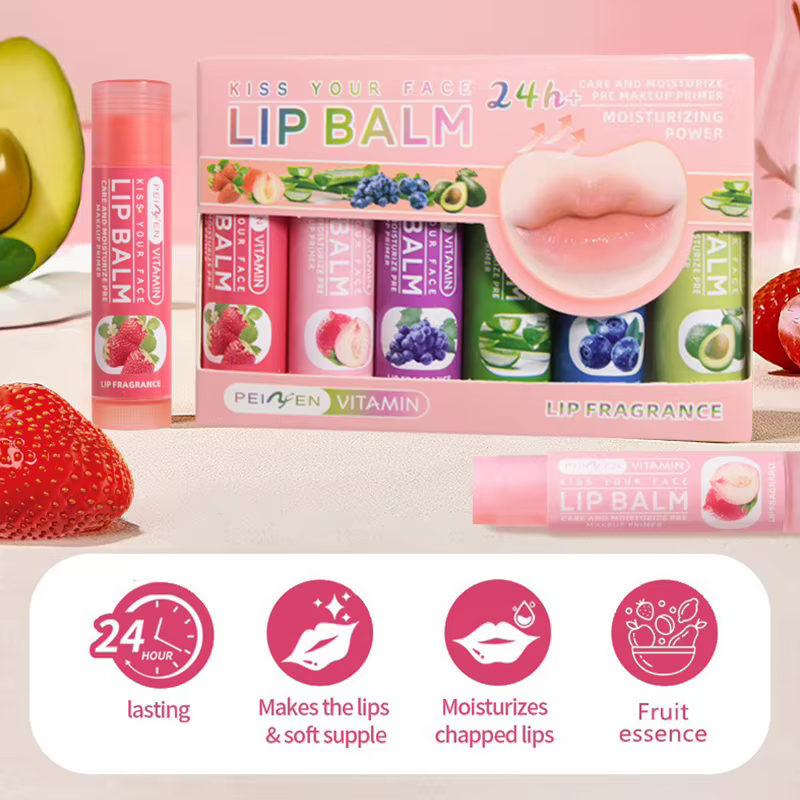 Ensemble de baume à lèvres aromatisé aux fruits Pennyfun : formule ultra-hydratante et hydratante - Traitement