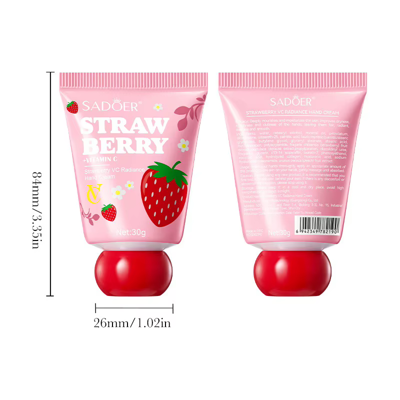 Crème pour les mains fraise VC-30g hydratant éclaircissant pour l'hiver