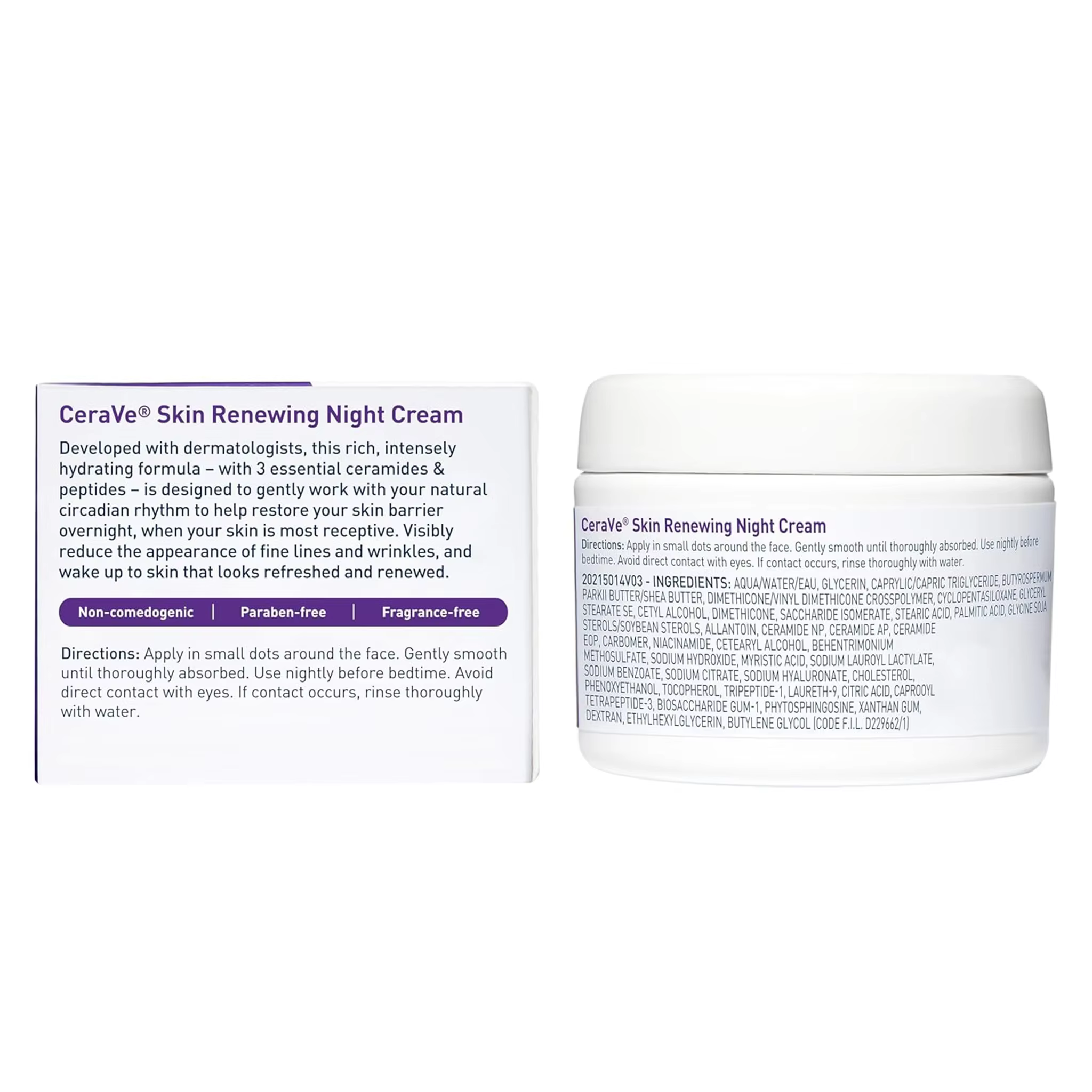 Crème de nuit régénérante pour la peau CeraVe