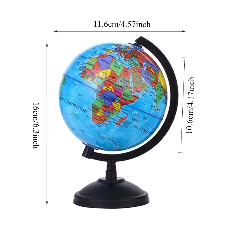 Globe éducatif pour l'enseignement, carte du monde anglaise HD avec 360, 1 pièce ° Rotation, outil d'apprentissage de la géographie de bureau standard