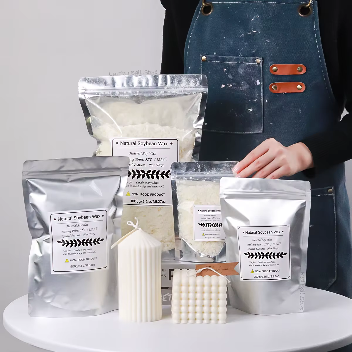 Paraffine pure de soja, matériau d'avertissement pré-soja, pigments de noyau, aromathérapie, bricolage fait à la main ci-après, artisanat, 500g, 1kg