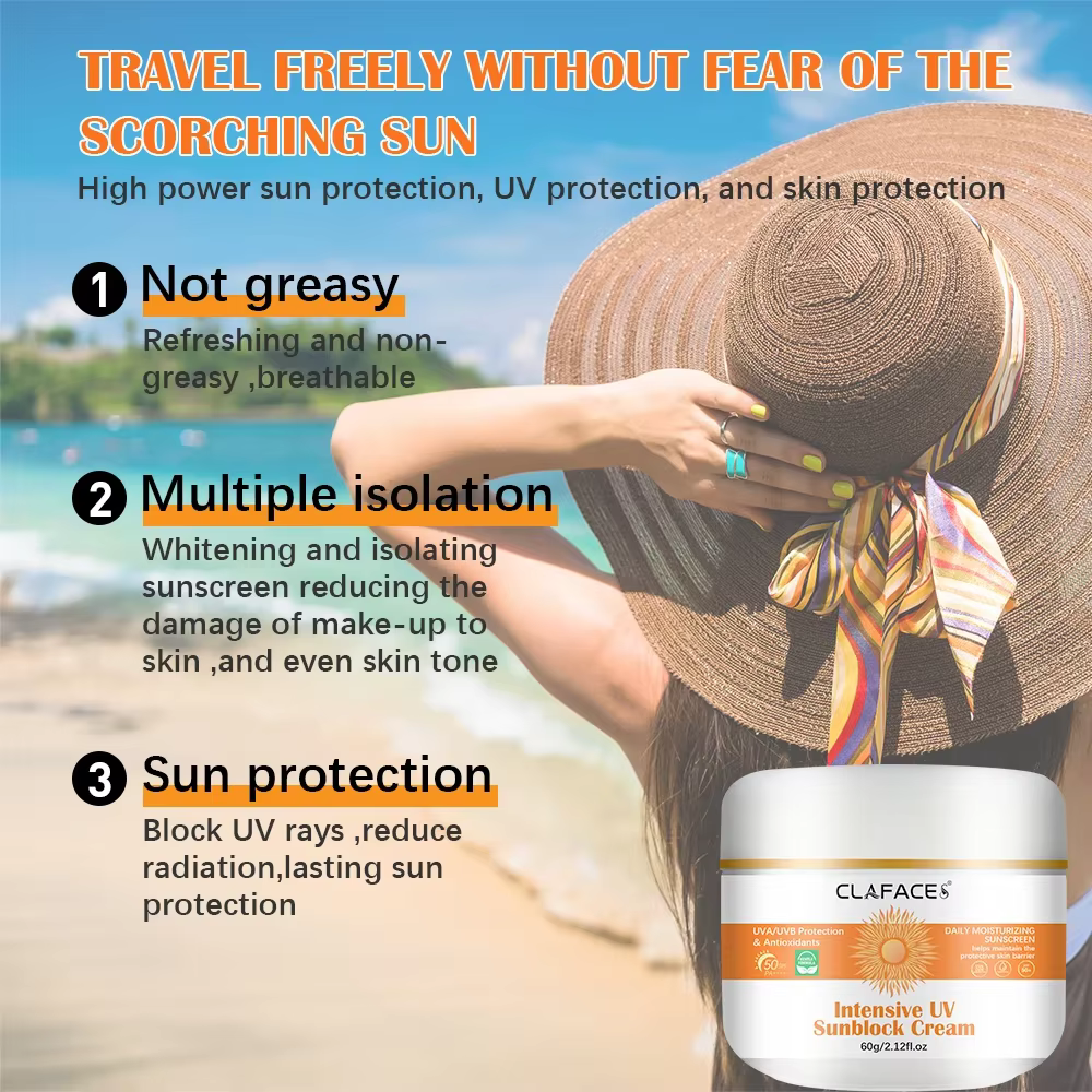 Crème solaire blanchissante pour le visage et le corps