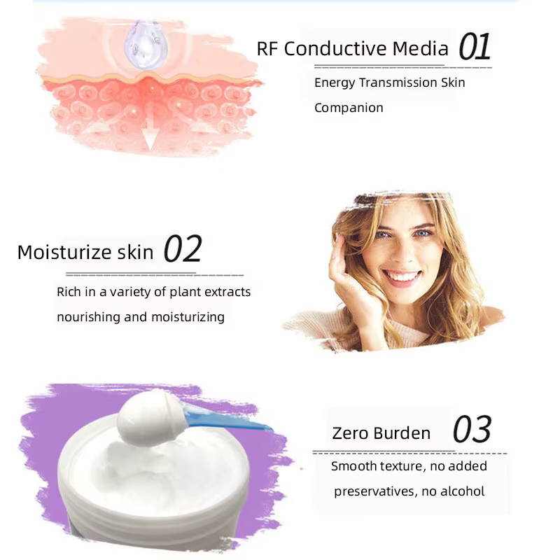 Crème conductrice RF 1000ml | Gel hydratant raffermissant pour appareils RF et amincissants | Transfert d'énergie pour