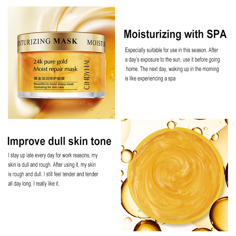 Masque réparateur humide en or pur 24k