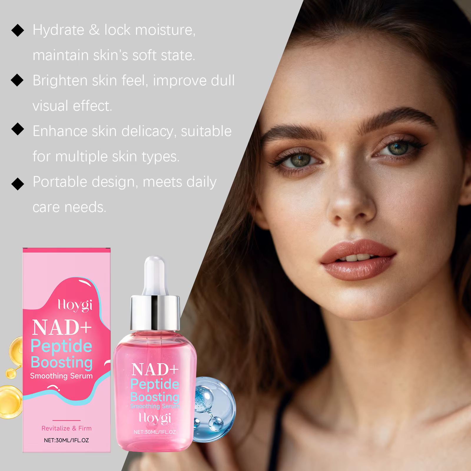 Sérum lissant et raffermissant NAD+ à base de peptides