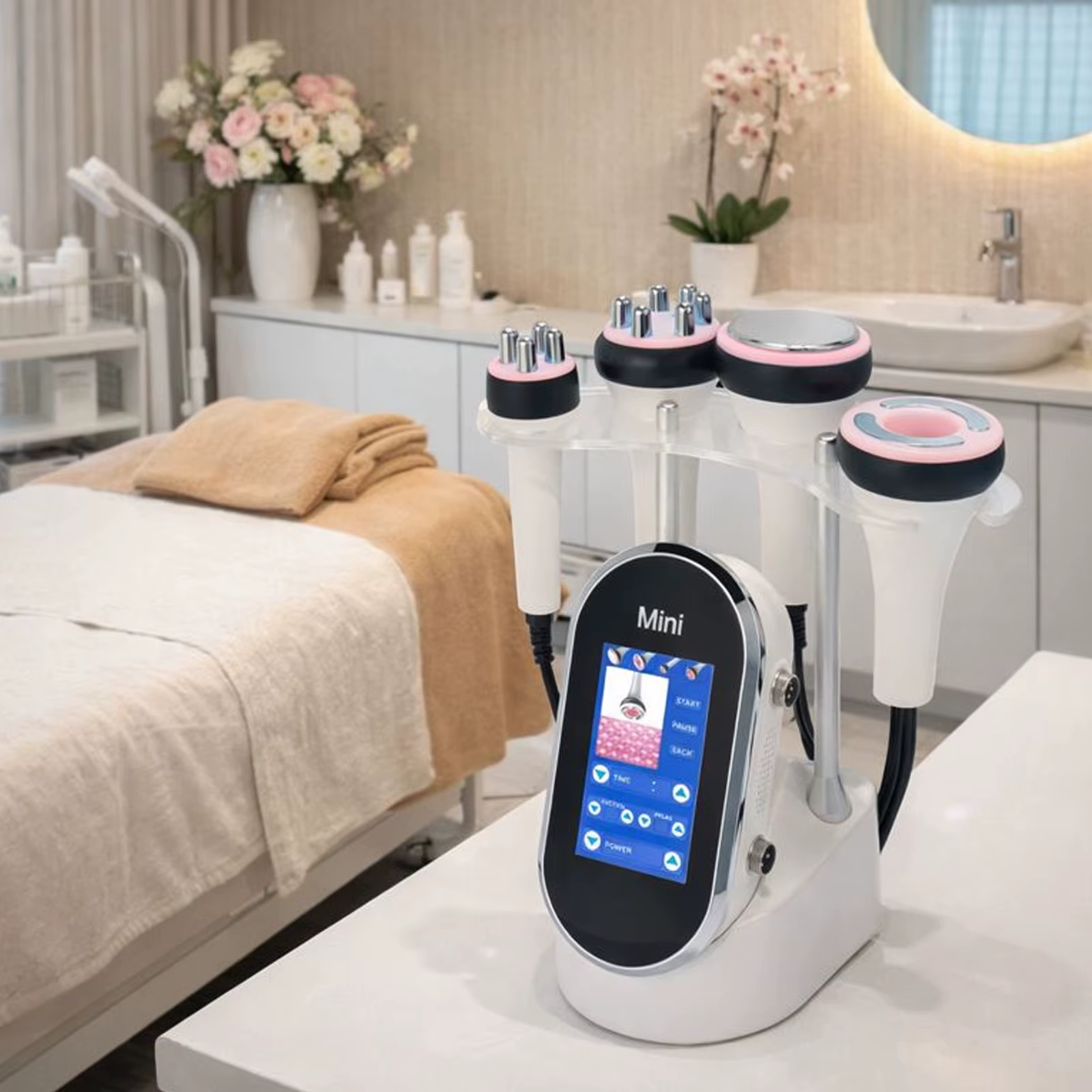 Appareil de beauté ultrasonique à cavitation 4-en-1 40K pour le soin du corps et le massage