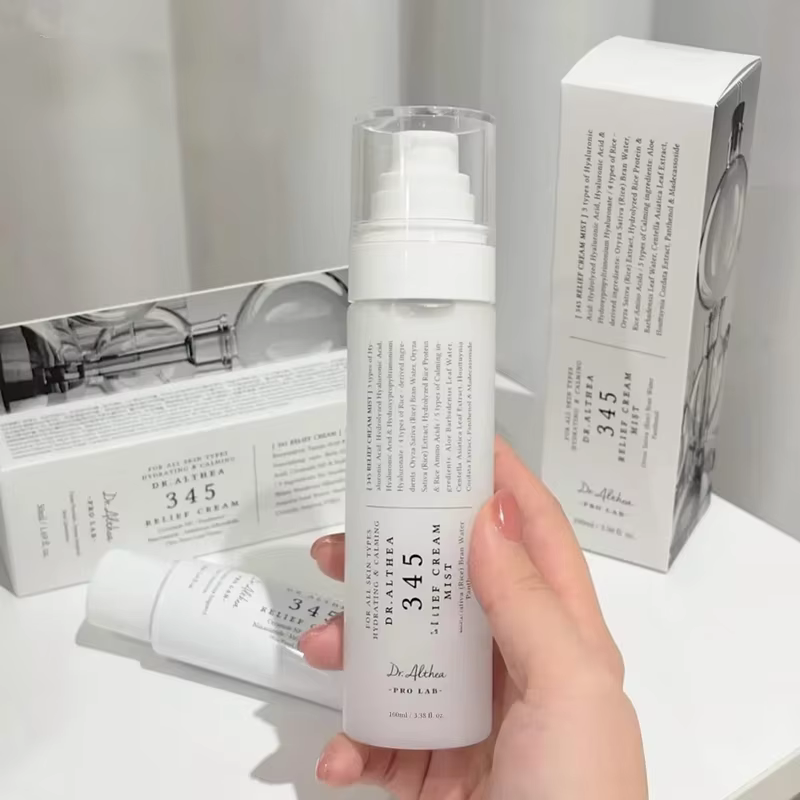 Crème en Brume Coréenne 345 Effet Apaisant, Sérum Léger Facilement Absorbable, Éclaircissant, Resserre les Pores, Hydratant Pré-Maquillage pour un Visage Éclatant