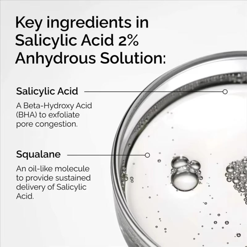 Solution Anhydre à 2% d'Acide Salicylique 30ml – Élimine les Impuretés et la Saleté de la Peau
