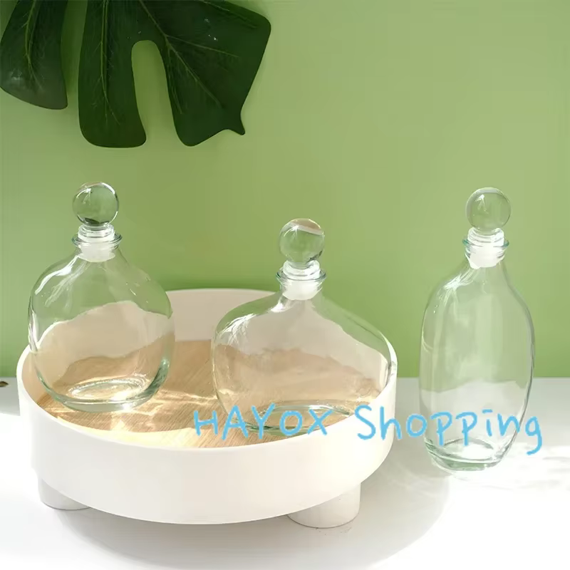 Bouteille en verre de forme irrégulière créative, bouteille à couvercle boule, brassage à froid à la maison, bouteille de thé, café, bouteille en verre décorative transparente