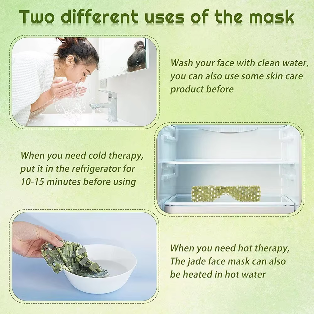 Masque pour les yeux en Jade rafraîchissant masseur