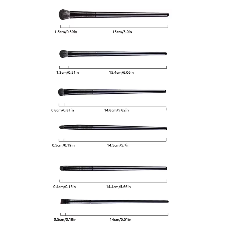 Ensemble de pinceaux de maquillage pour les yeux 6 pièces: pinceau professionnel pour fard à paupières à contour doux