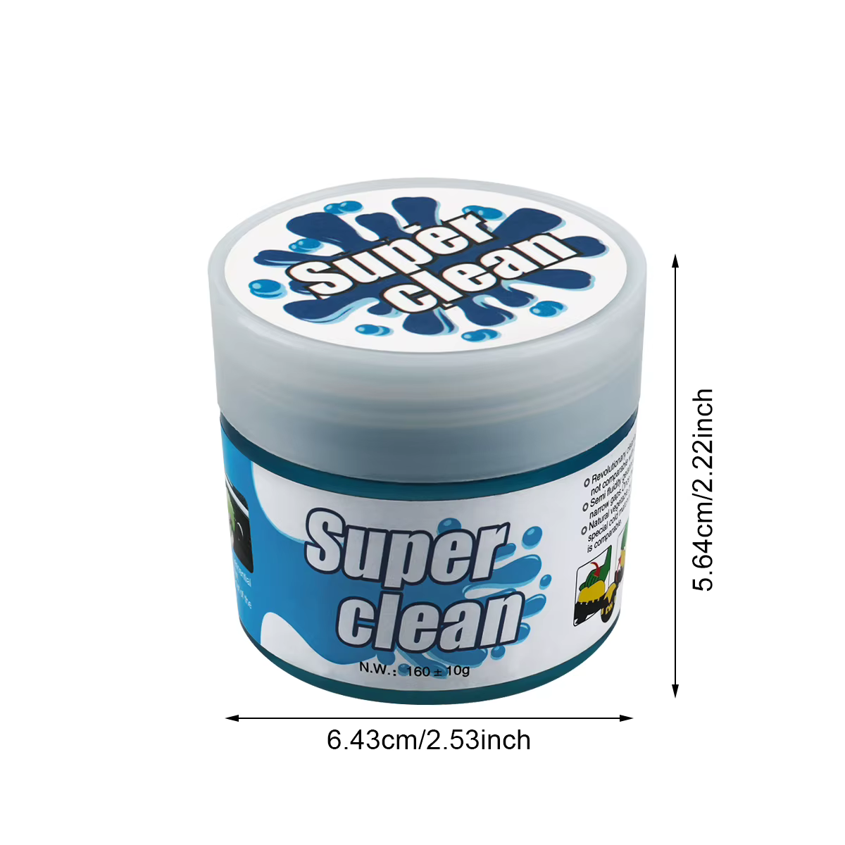 1 pièce 160g Gel de nettoyage multi-usages à grande capacité, adhésif doux pour voiture, nettoyant pour interstices et dépoussiérant pour l'élimination des saletés des aérations intérieures