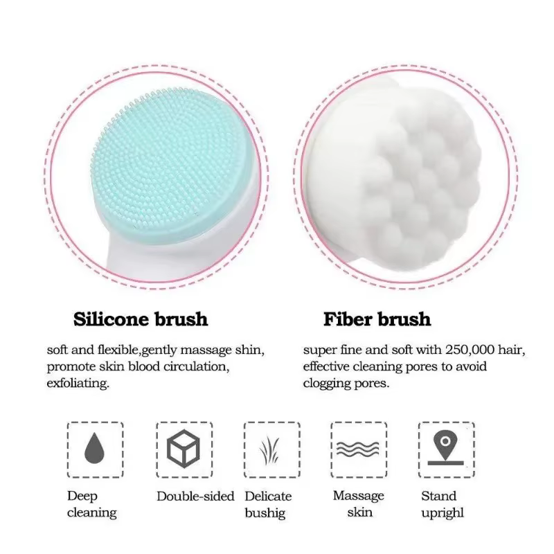 Brosse nettoyante faciale double face manuelle