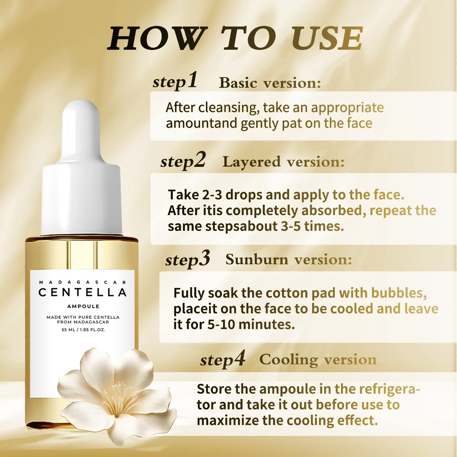 Sérum Madagascar Centella Asiatica 55 ml - Formule apaisante pour peaux sensibles avec la lutte contre l'acné