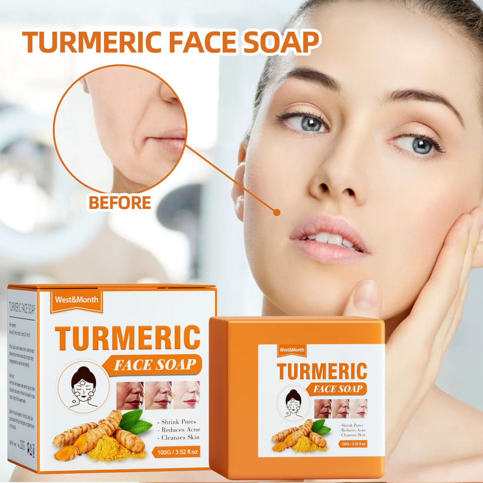 Sérum éclaircissant pour le visage au curcuma