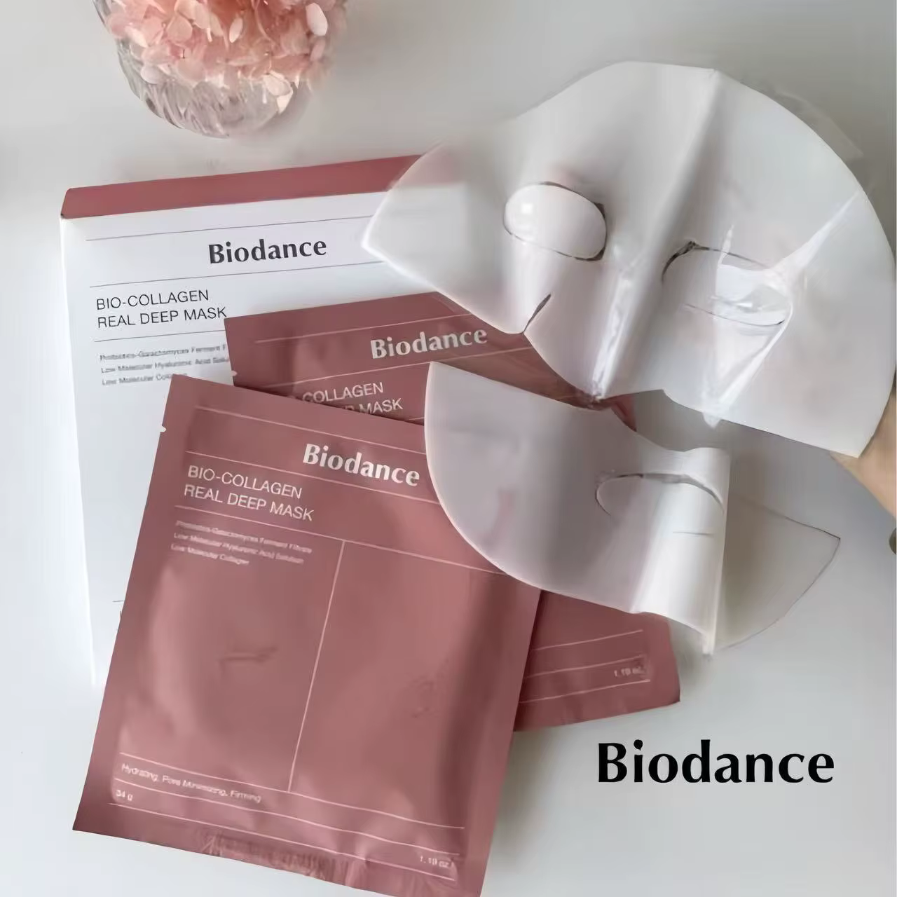 Masque en gel bio-collagène coréen hydratant