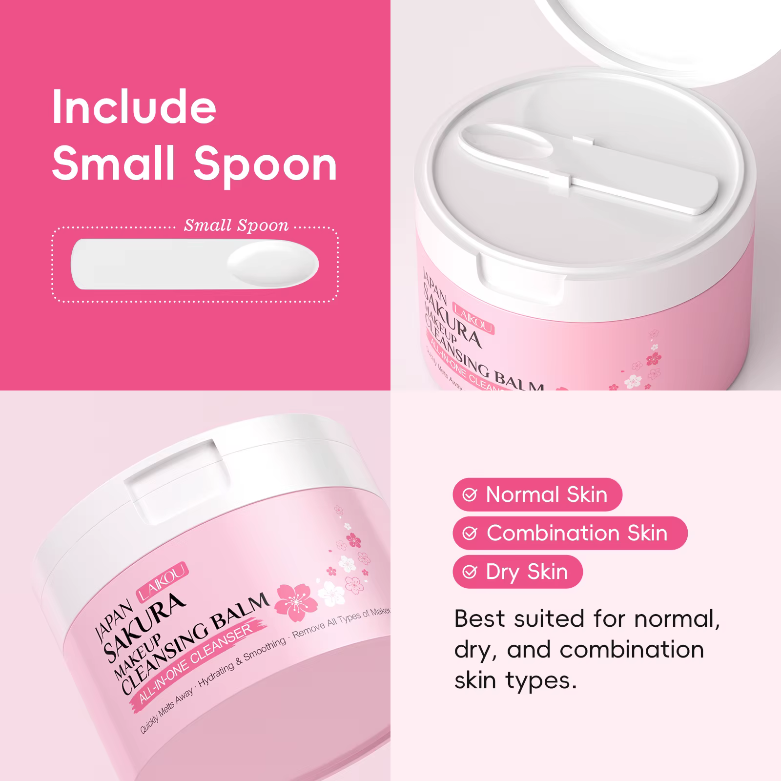LAIKOU Japon Sakura Baume Nettoyant Démaquillant 100g