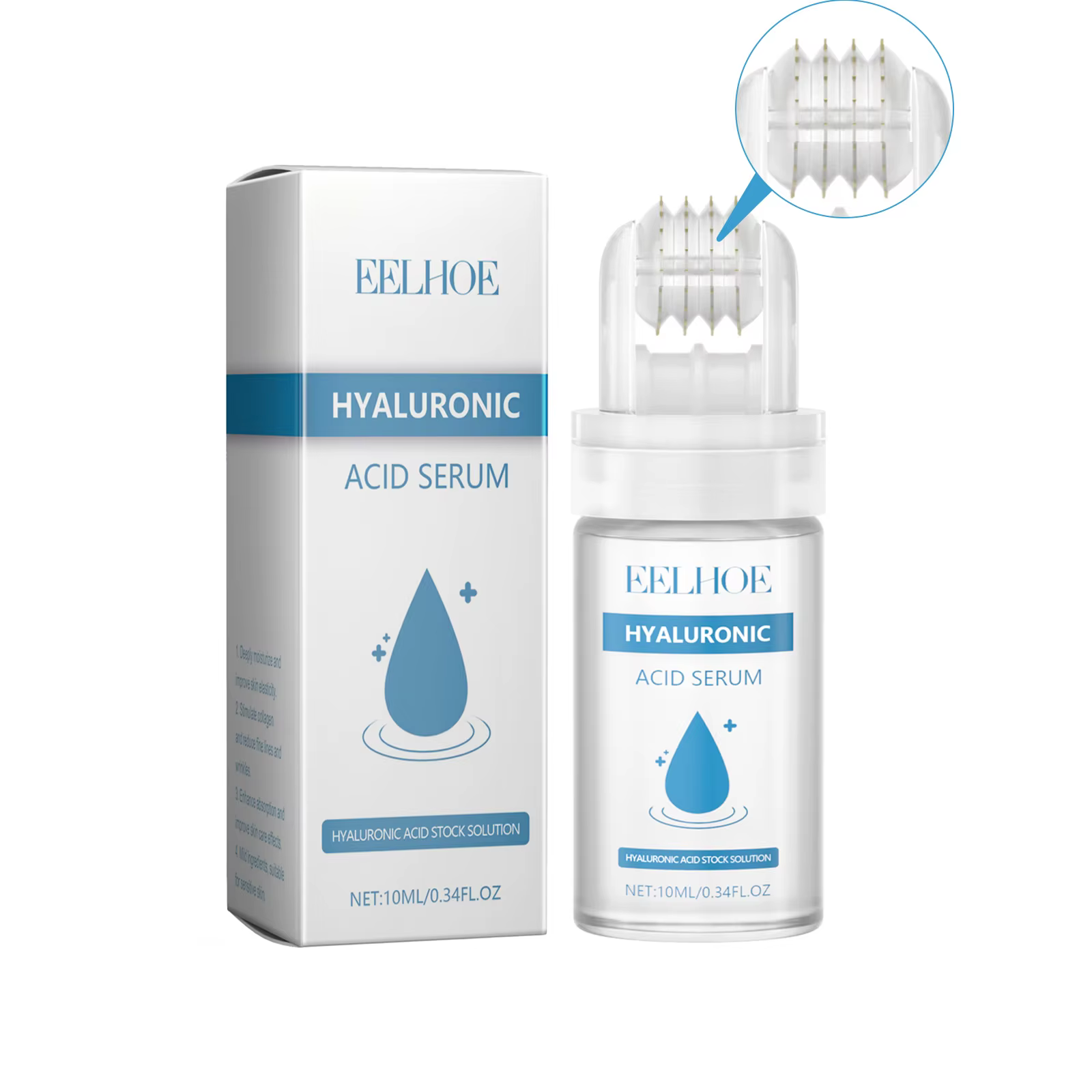 Sérum à l'acide hyaluronique avec micro-rouleau à micro-aiguilles de 0