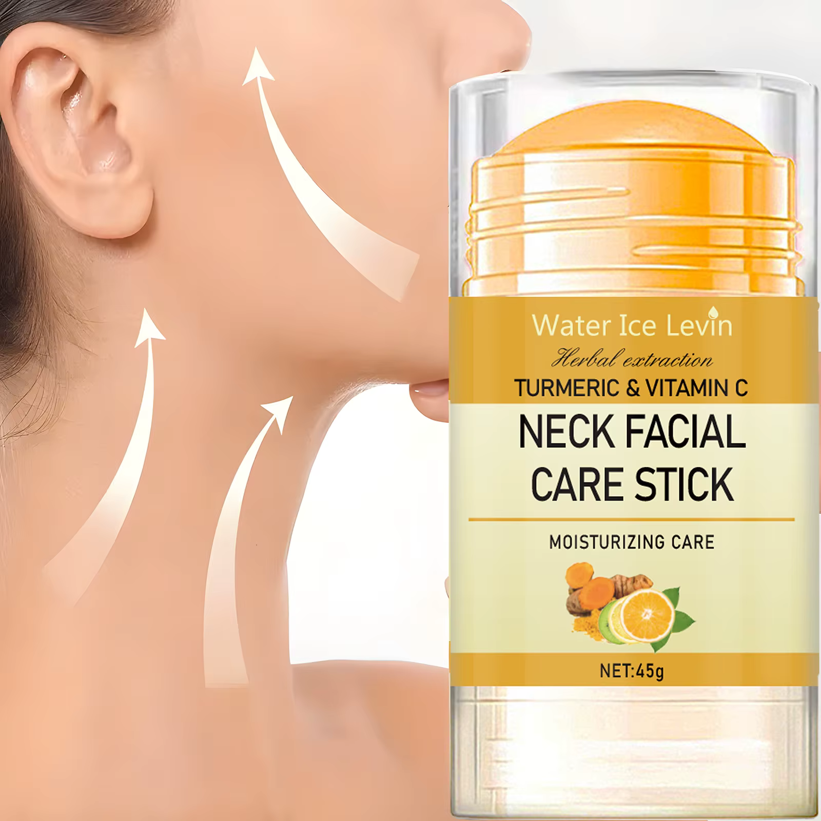 Bâton de soin visage et cou au curcuma et à la vitamine C – Formule éclaircissante et hydratante