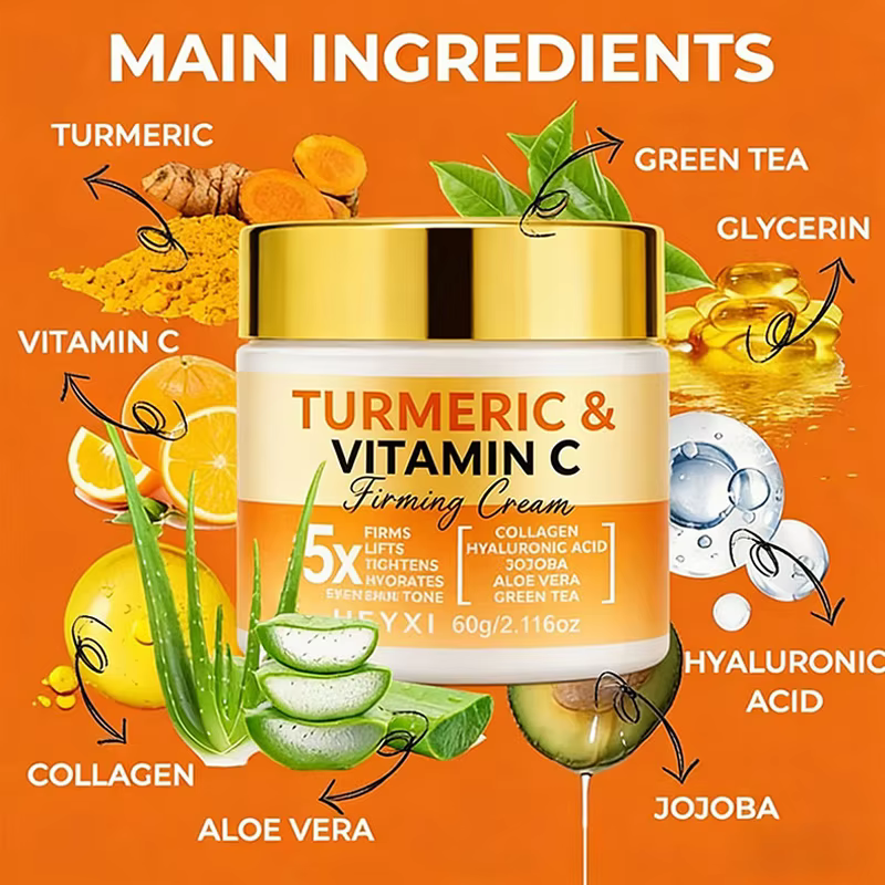 Crème raffermissante pour le visage au curcuma et à la vitamine C