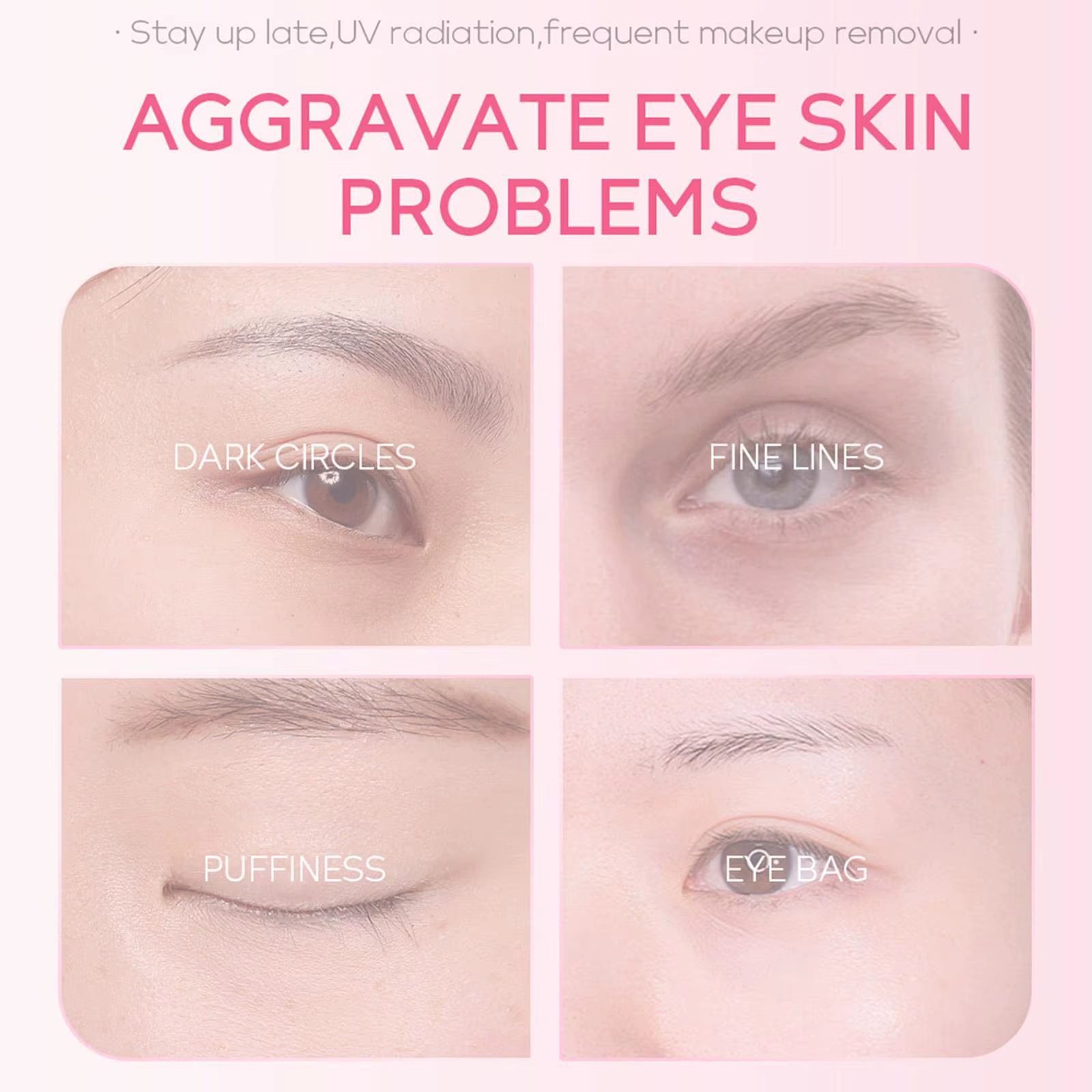 Sakura-Crème essence pour les yeux avec boule de massage