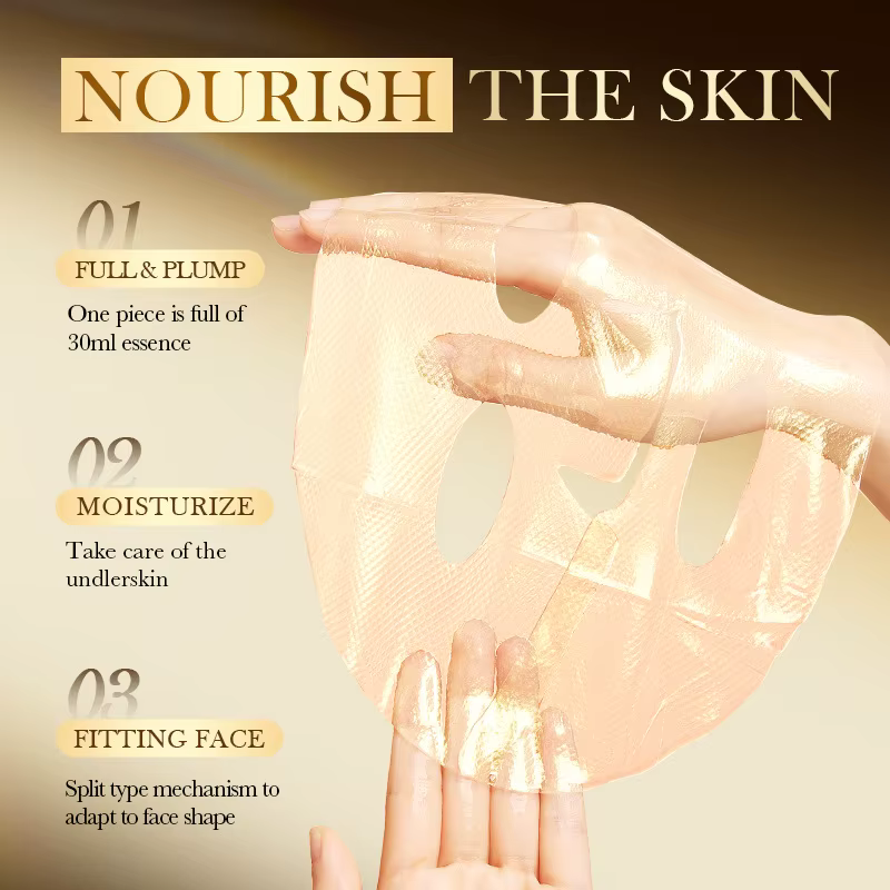 SADOER masques faciaux au collagène doré hydratant Anti-âge Anti-rides masque Facial feuille