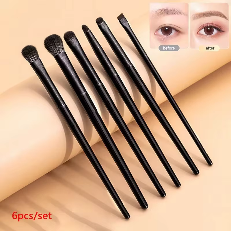 Ensemble de pinceaux de maquillage pour les yeux 6 pièces: pinceau professionnel pour fard à paupières à contour doux