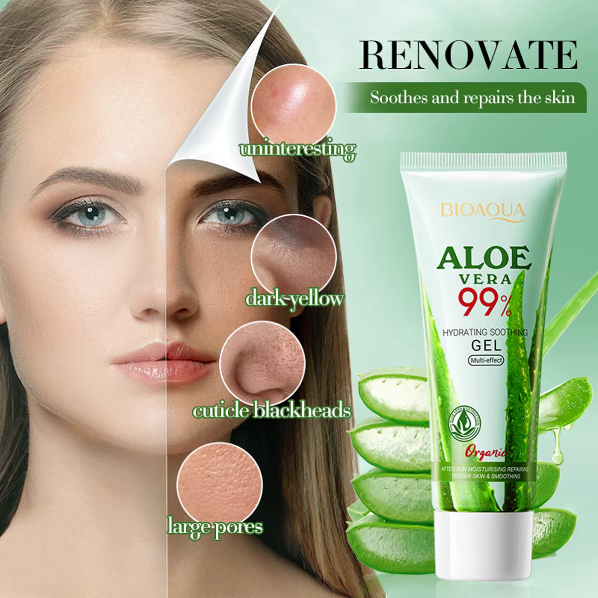 Gel d'aloès hydratant et apaisant Gel d'aloès hydratant et rajeunissant