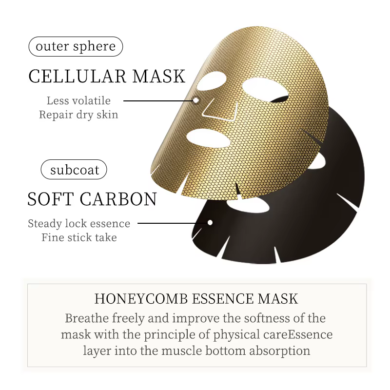 5 pièces SADOER 24K doré hydratant masques pour le visage soins de la peau raffermissant nourrissant lisse