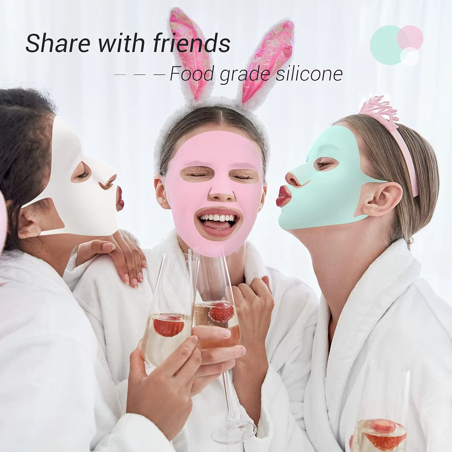 Maitys 5 pièces masque facial en silicone réutilisable pour masques en feuille