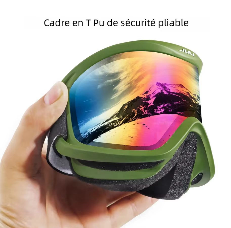Lunettes de ski à double lentille antibuée pour hommes et femmes, lunettes de sport de neige, masque de ski d'hiver