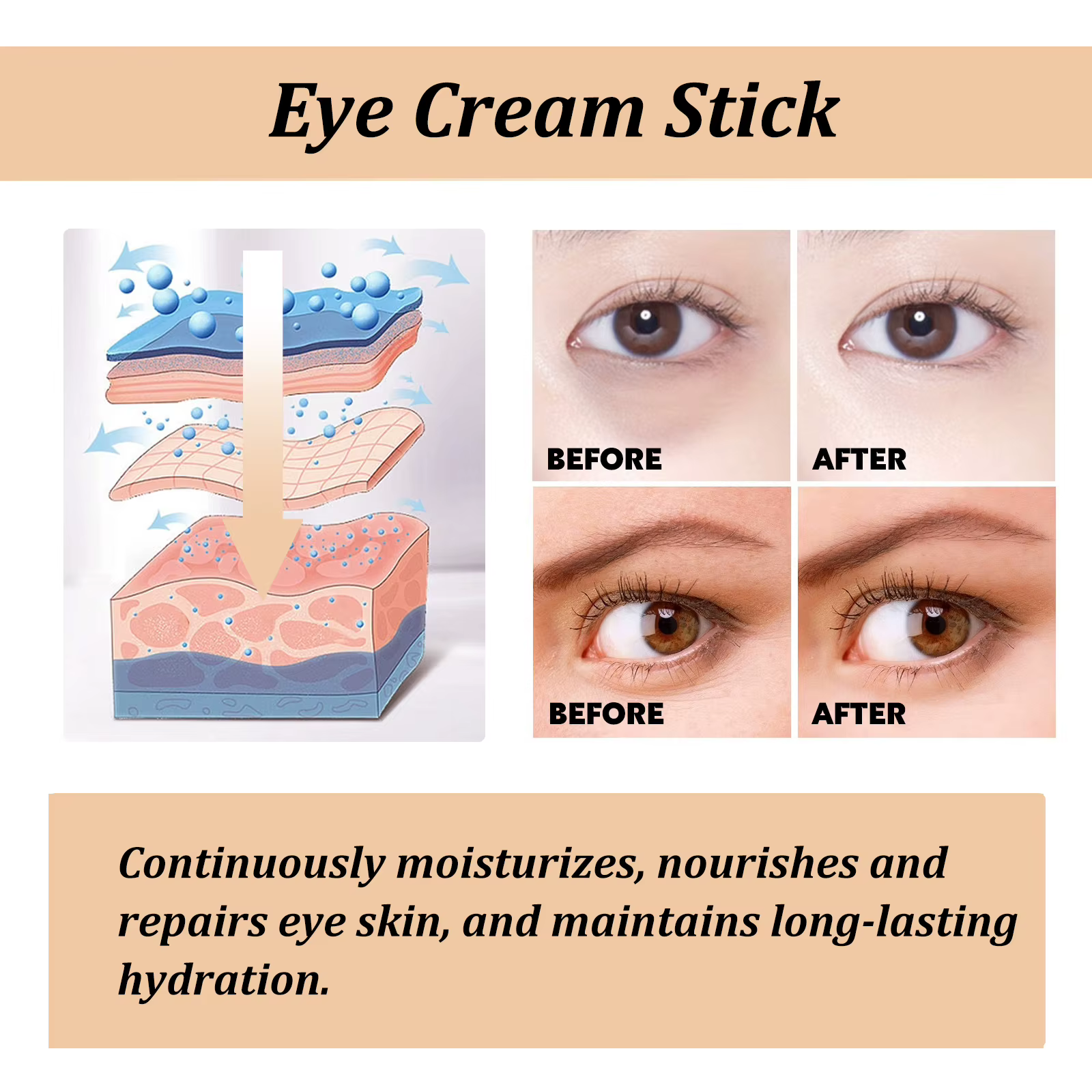 Bâton de crème pour les yeux Mucin d'escargot