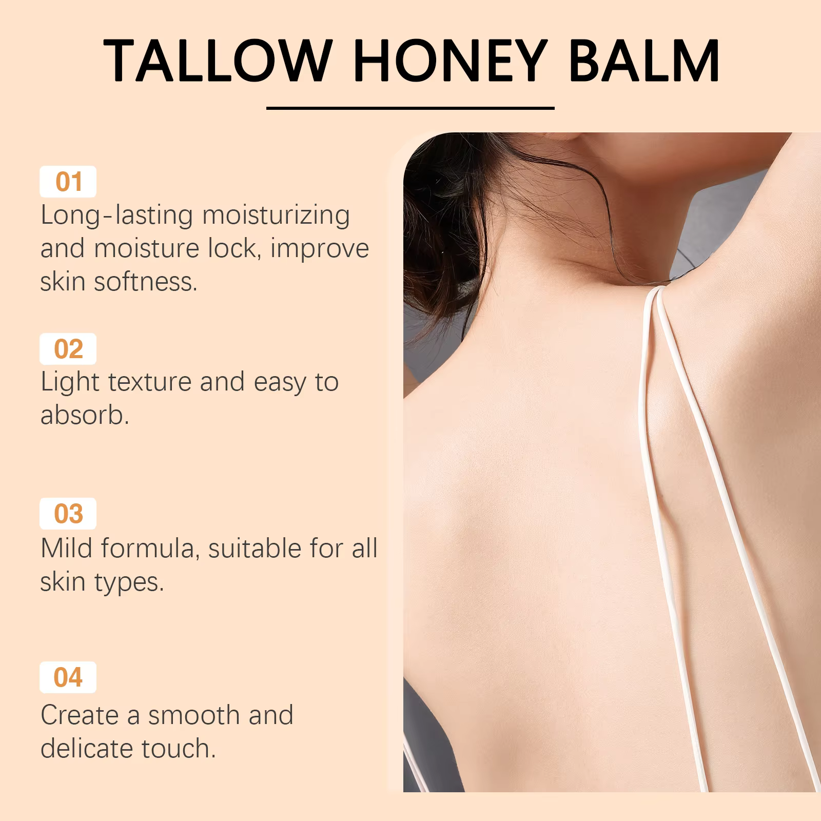 Tallow crème au miel lueur hydratante pour la peau améliorer l'élasticité doux blanchiment