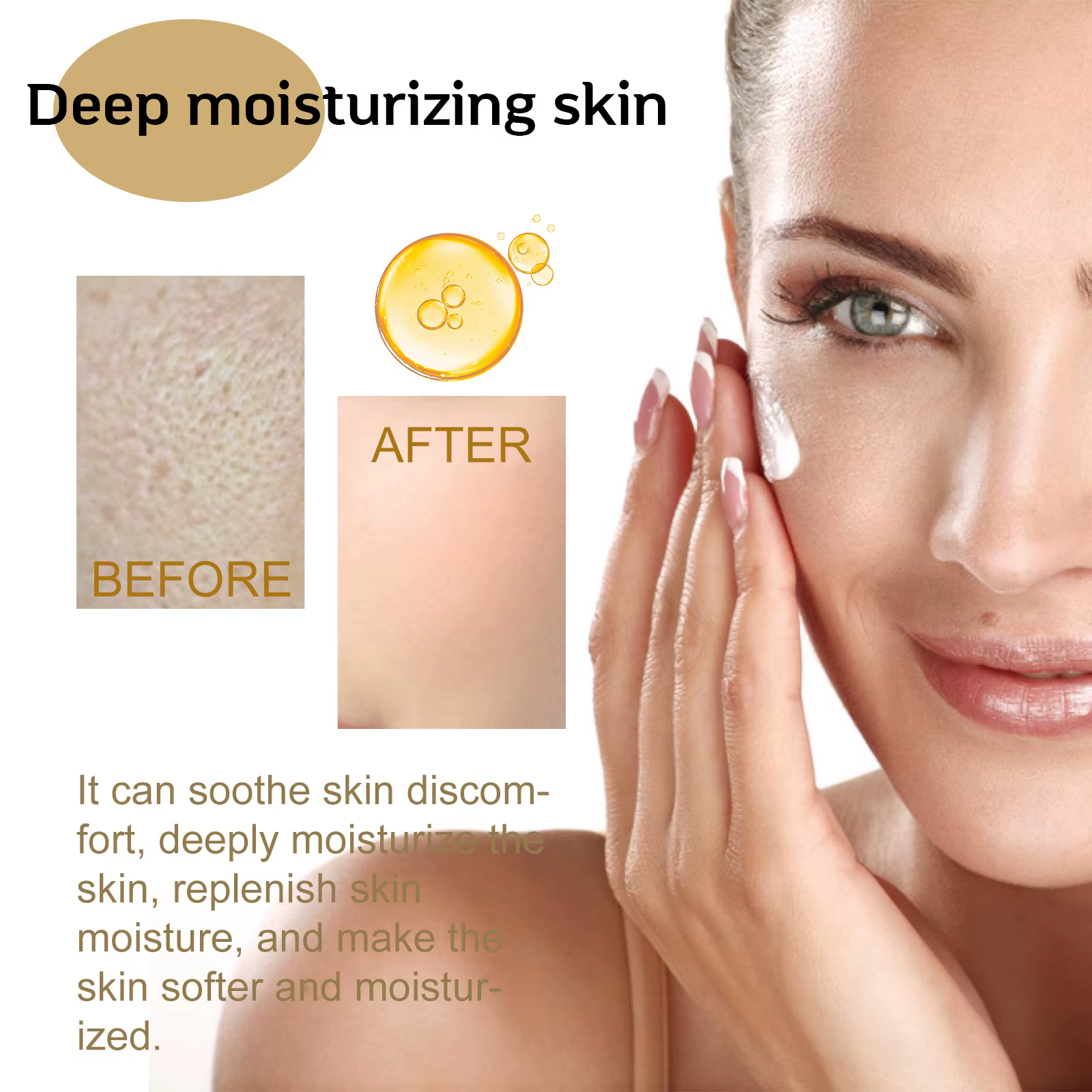 Centella sérum nourrir amélioration peau sèche lissage raffermissant éclaircissant hydratant acide hyaluronique visage