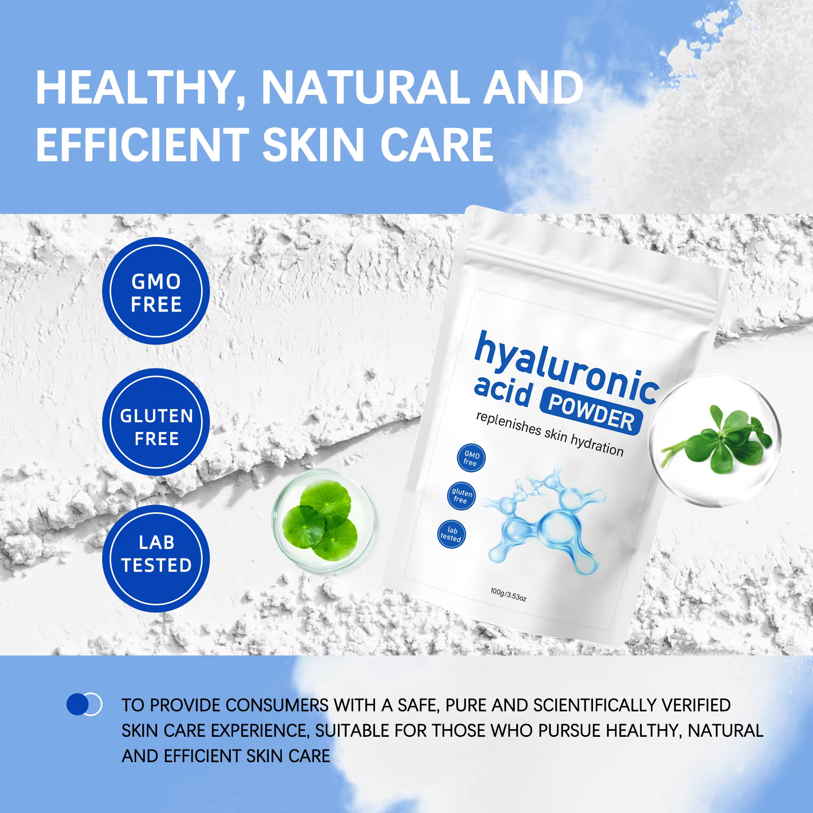 Masque à l'acide hyaluronique en poudre + cuillère