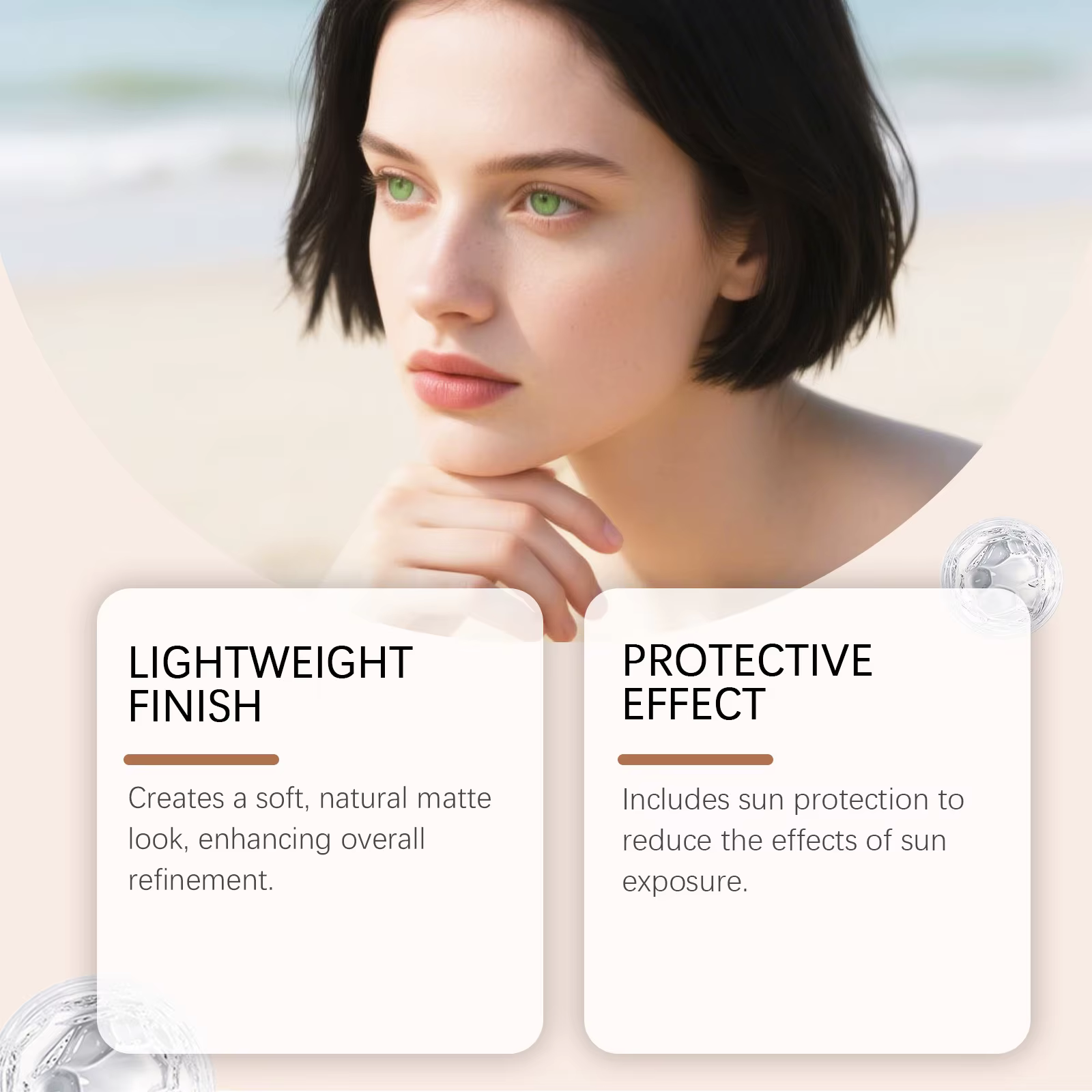 Crème BB Teintée Protection Solaire SPF 30++ Couvrance Totale Pores Invisibles Anti-Acné Éclaircissant Maquillage Nude Kit Fond de Teint Visage Waterproof