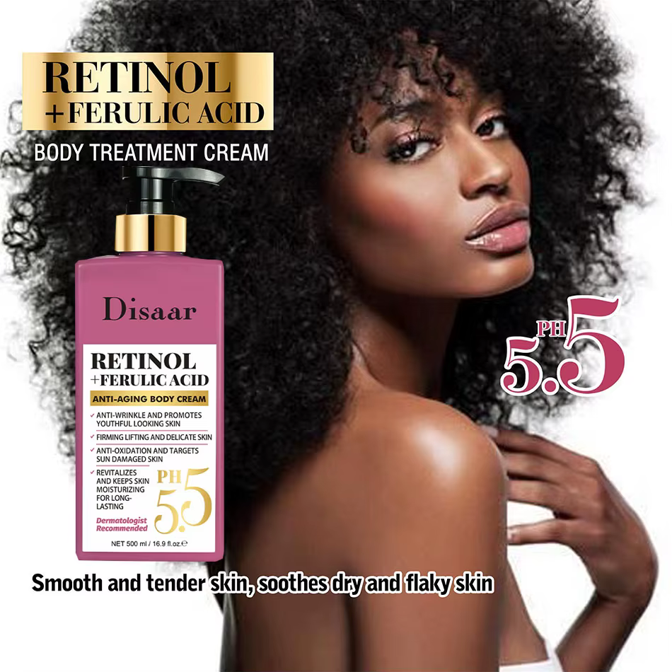 La crème hydratante raffermissante pour le corps au rétinol PH 5.5 améliore la fermeté de la peau pour le visage