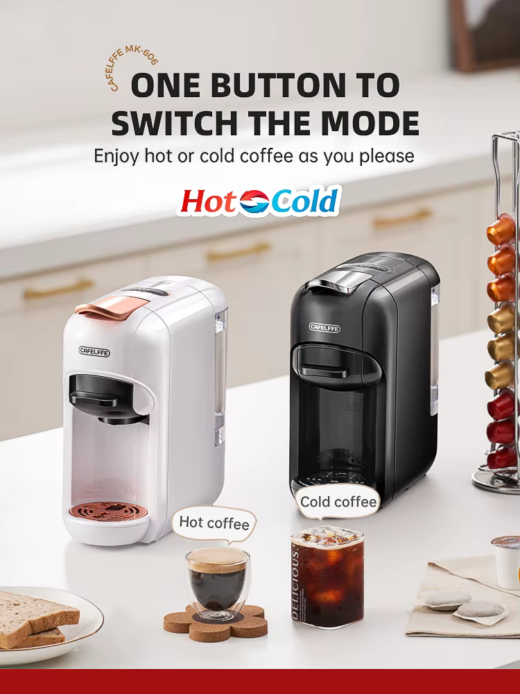 Cafelffe-Machine à café à capsules multiples, chaud et froid, DG Cappuccino a.net, dosette ESE, café moulu, 19 bars, 5 en 1