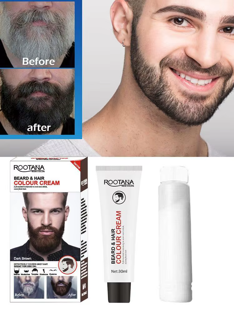 Crème de teinture pour barbe noire et brune