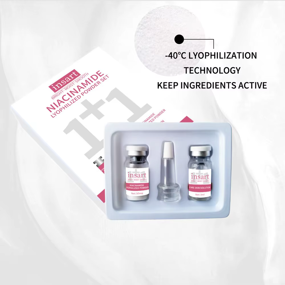 Niacinamide Oligopeptide VC poudre lyophilisée sérum pour le visage Anti-âge éclaircissant Essence hydratante pour tous les soins de la peau