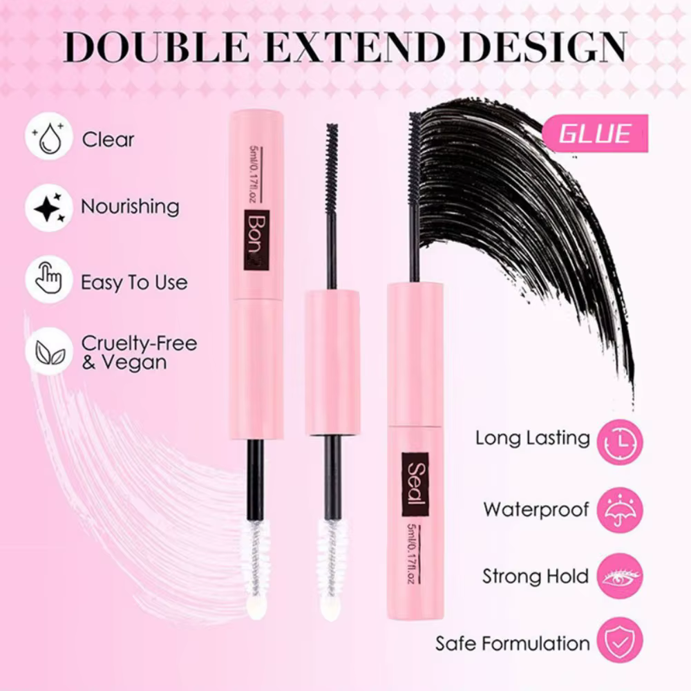 Kit de pincettes et dissolvant de colle pour cils individuels, 10ml, tenue Super forte, pour extensions de cils et dissolvant de colle, 5ml