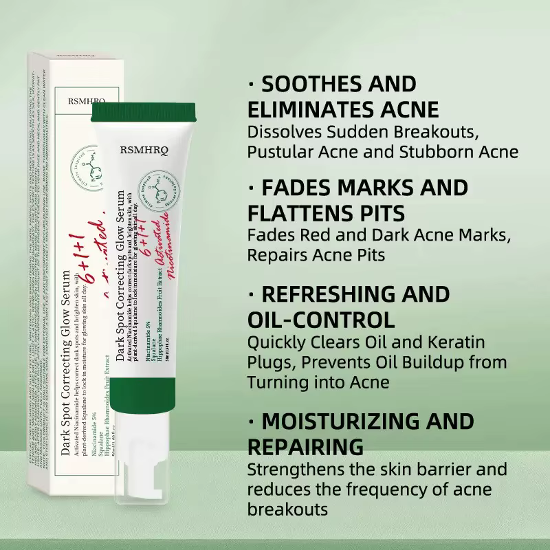 Sérum Éclaircissant Anti-Taches 50ml Hydratant Apaisant Unifiant le Teint Améliore l'Élasticité Niacinamide Squalane